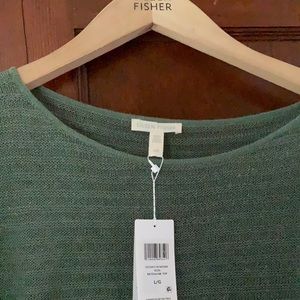 Eileen Fisher NWT Nori Green Linen sweater